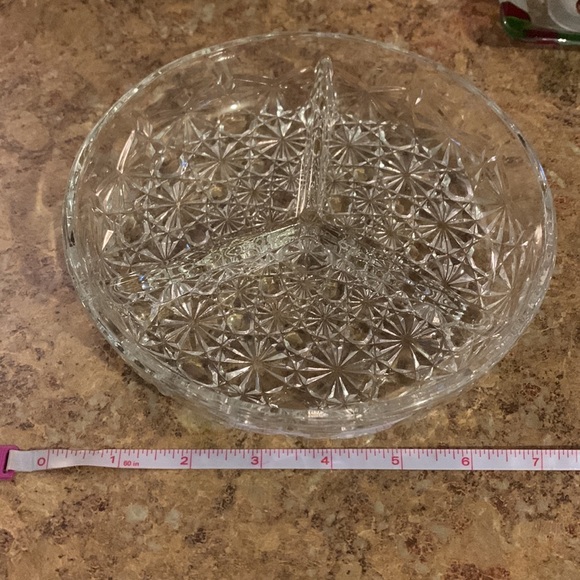 Crystal glass three divider platter - Picture 5 of 5